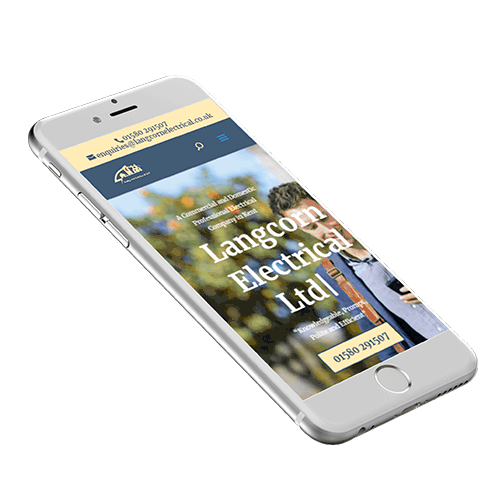 Langcorn Electrical on iPhone web developer new website