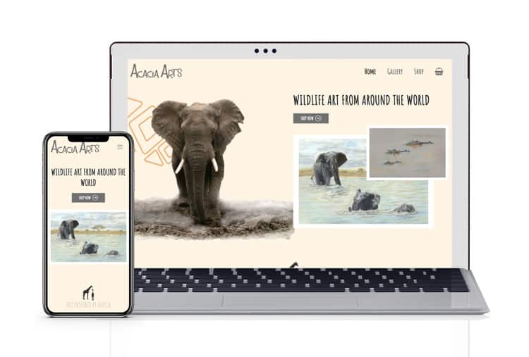 Acacia-Arts-Mockup Selling Art web design